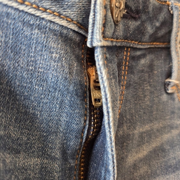 Driftwood Candace Embroidered Hem Straight Ankle High Rise Crop Jeans Size 28 - Picture 10 of 16